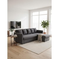 Угловой диван велюр серый Мартин 