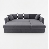 Угловой диван велюр серый Мартин 