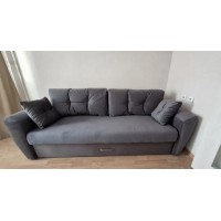 Дивaн кровать Амстeрдам L велюp серый