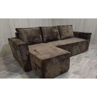 Угловой диван Лофт плюш коричневый