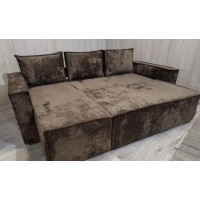 Угловой диван Лофт плюш коричневый