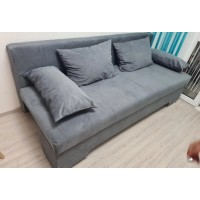 Диван еврокнижка велюр серый Орлеан 