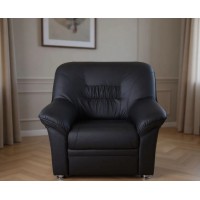 Кресло Карелия черное экокожа
