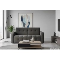 Диван офисный велюр черный Оксфорд