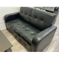 Диван офисный Оксфорд экокожа черный Диван офисный Оксфорд экокожа черный