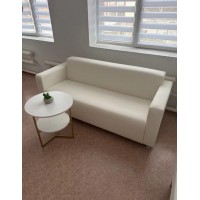 Диван прямой Томи белый экокожа