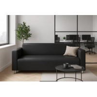 Диван для офиса Томи, велюр черный