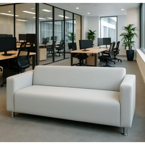 Диван прямой Томи белый экокожа