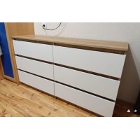 Комод комбинированный Денвер, Дуб золотой, Белый