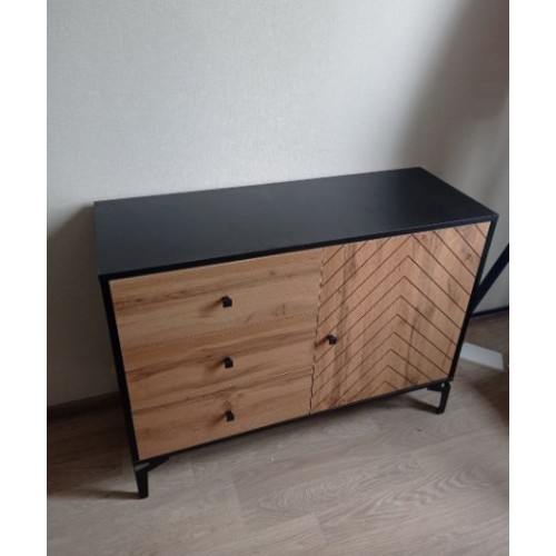 Комод Лофт 59.02 черный/дуб золотой