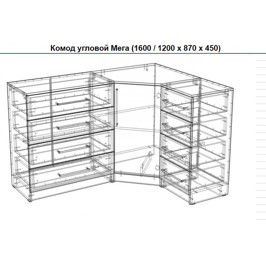 Мега 3 комод угловой