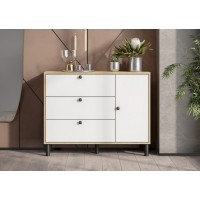 Комод КМ 25 3 ящика Дуб золотой Белый 