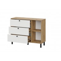 Комод КМ 25 3 ящика Дуб золотой Белый Комод КМ 25 3 ящика Дуб золотой Белый