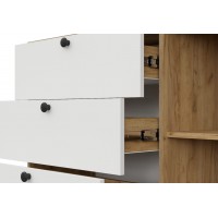 Комод КМ 25 3 ящика Дуб золотой Белый Комод КМ 25 3 ящика Дуб золотой Белый