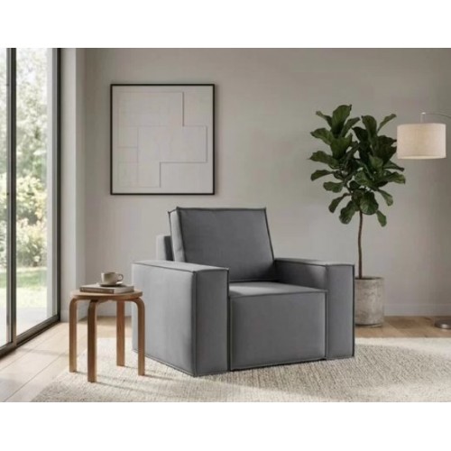 Кресло-кровать Лофт Люкс велюр серый