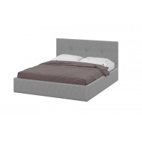 Кровать с мягким изголовьем №4 серая