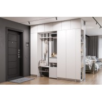 Прихожая с антресолью белая Бали 