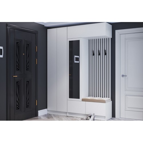 Прихожая белая 160 см. Руэлла