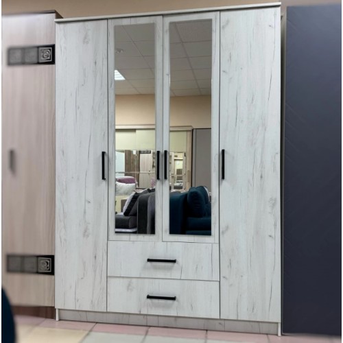 Шкаф 4-х створчатый Фиеста, Дуб крафт белый