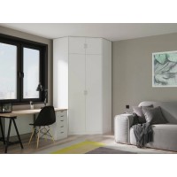 Шкаф угловой с антресолью белый "Алиса-13"