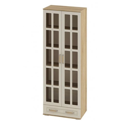 Шкаф книжный двухстворчатый со стеклянными дверями Маркиза ШК-03